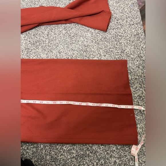 Anthropologie Rustic Orange Wide Leg Flowy Textured Waist  Tie Dress Pants 8T - Picture 10 of 11